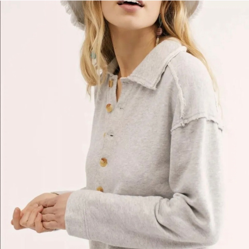 Free People On My Way MIDI Pullover Size XS Gray.